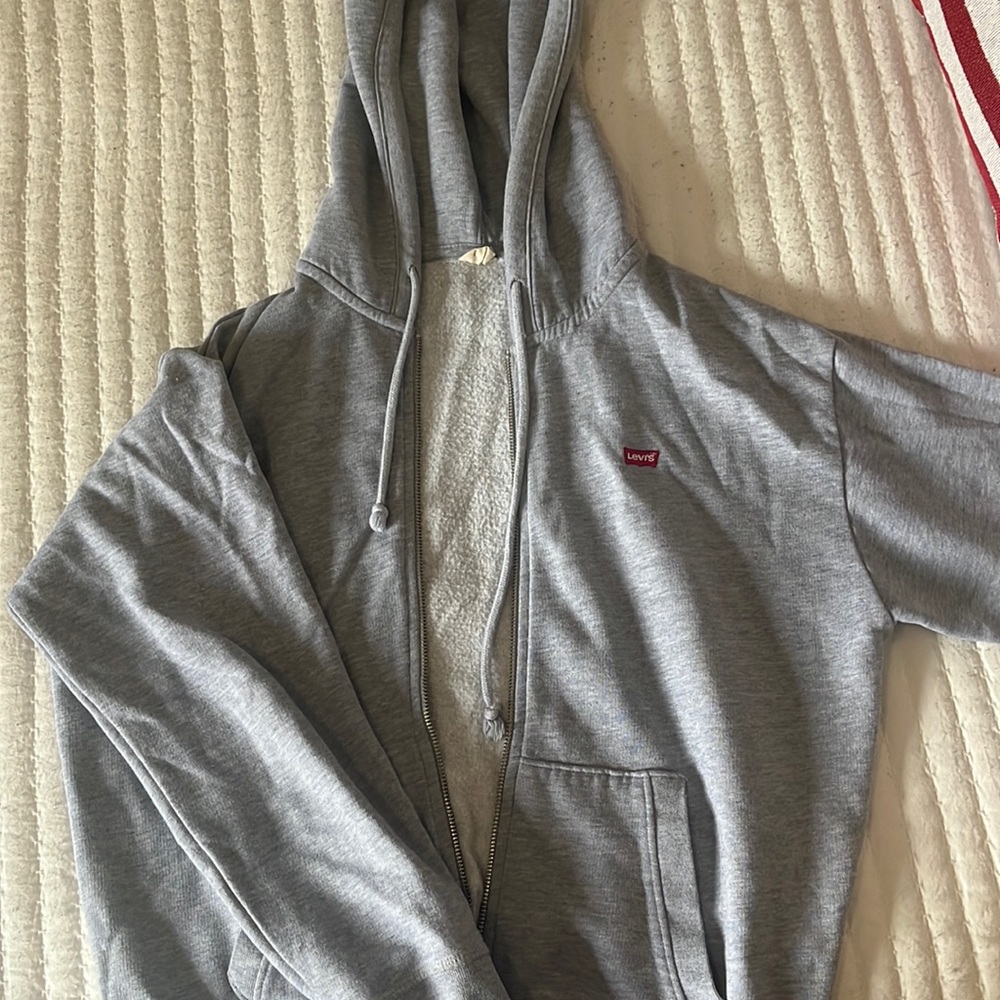 grey levi’s zip up jacket